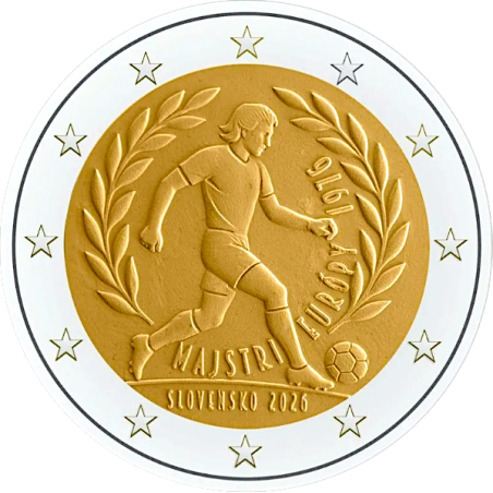 2 Euros SLOVAQUIE 2026, la victoire de la Tchécoslovaquie au Championnat d'Europe de football de 1976.