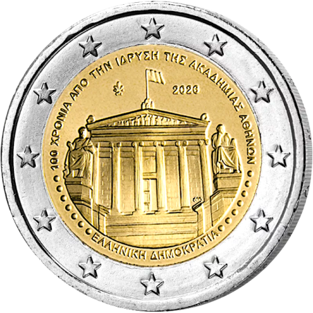 2 Euros GRÈCE 2026,100 ans de l’Académie d’Athènes