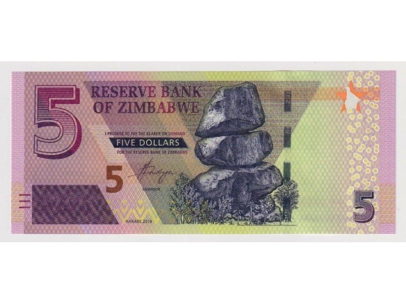Zimbabwe 5 Dollars  2019  NEUF