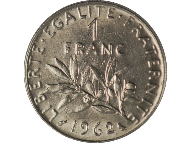 Pièces 1 Franc Semeuse 1962 horizondescollectionneurs.com