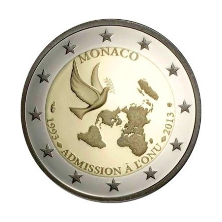 2 Euros com Monaco 2013 - Adhésion de la Principauté a l’ONU