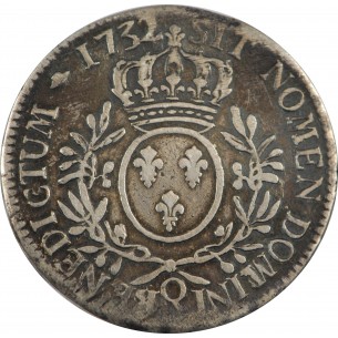 Ecu Louis XV  1726 Lyon  dit "aux branches d'olivier" 2
