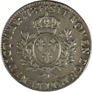 Ecu Louis XVI  1784 Limoges  dit "aux branches d'olivier"