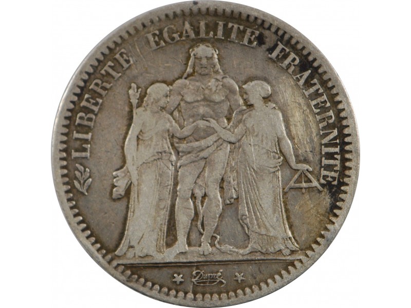 5 Francs 1849 hercule STRASBOURG