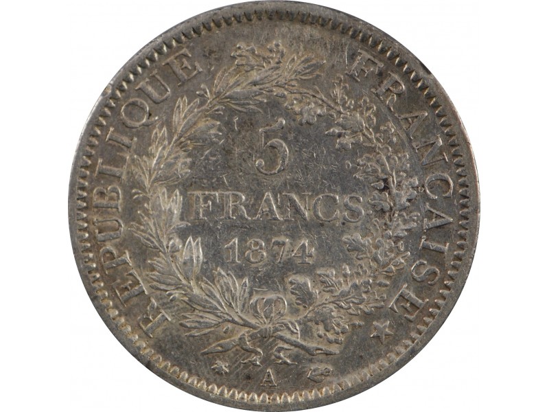 5 Francs Hercule 1874 PARIS