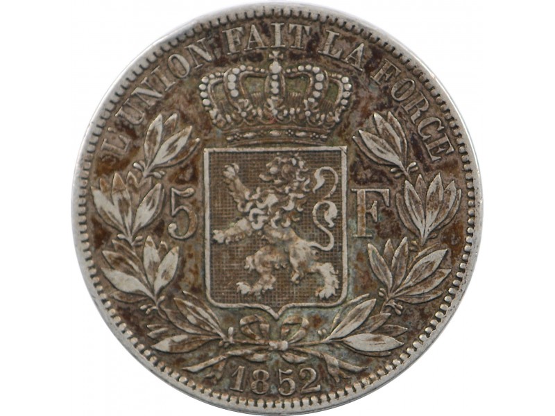 BELGIQUE 5 Francs Leopold Premier 1852
