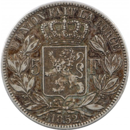BELGIQUE 5 Francs Leopold Premier 1852