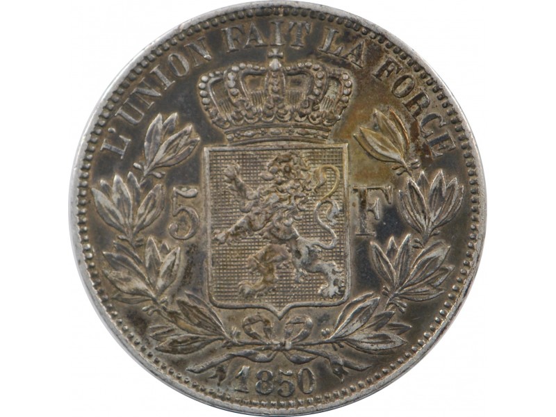 BELGIQUE 5 Francs Leopold Premier 1850