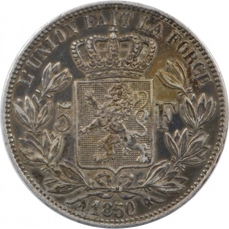 BELGIQUE 5 Francs Leopold Premier 1850
