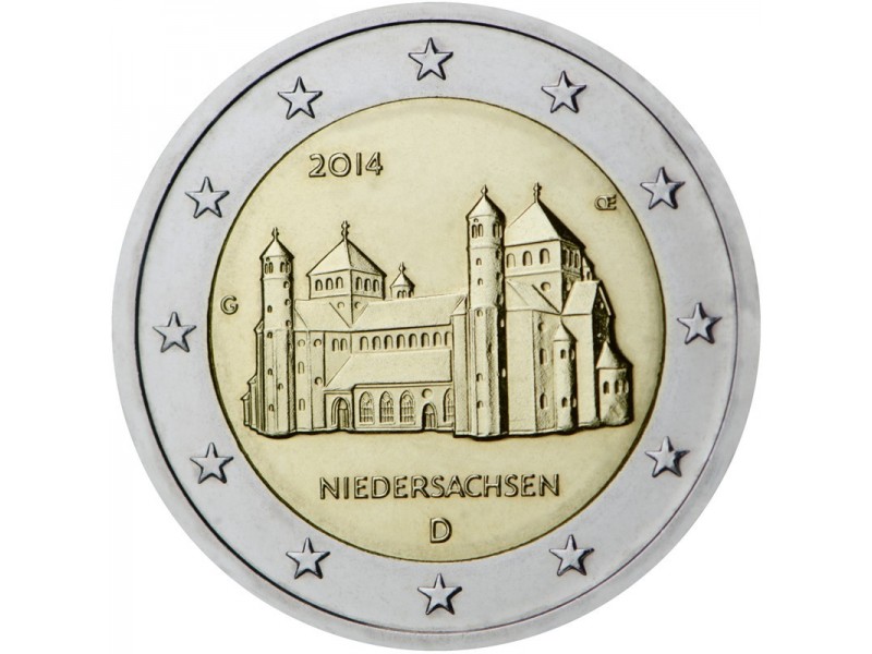 2 Euro commémorative Allemagne  2014-Eglise Hildesheim-horizondescollectionneurs.com