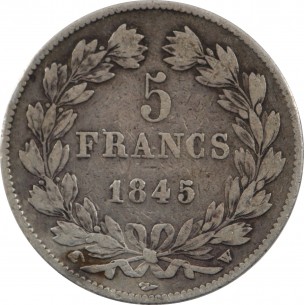 5 Francs Louis Philippe I 1845 LILLE 2