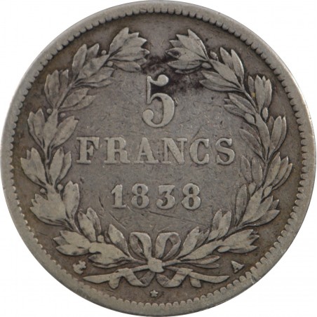 5 francs Louis philippe I 1838 PARIS