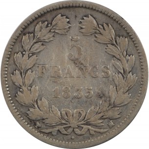 5 francs Louis philippe I 1835 MARSEILLE 2