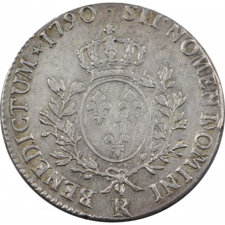 Écu Louis XVI "aux lauriers" 1790 R (Orléans)