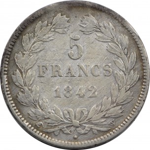 5 francs Louis philippe I 1842 lille 2