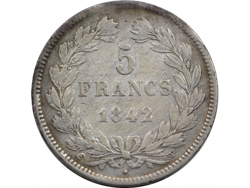 5 francs Louis philippe I 1842 lille