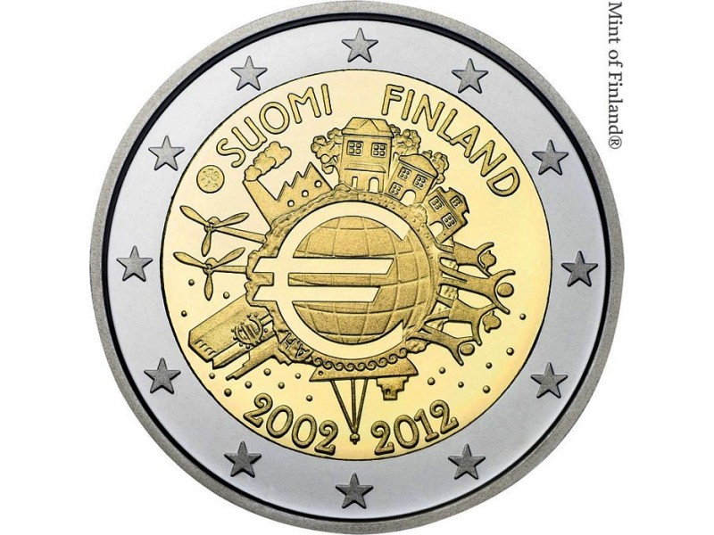 2 Euros com Finlande - 10 ans de l'euro 2012