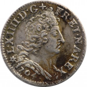 5 Sols Louis XIV 1704 Strasbourg Le grand Le roi soleil aux insignes