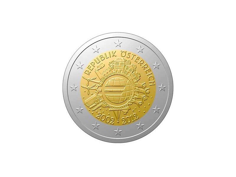 2 Euros commémorative Autriche 2012-10 ans de l'euro 2012