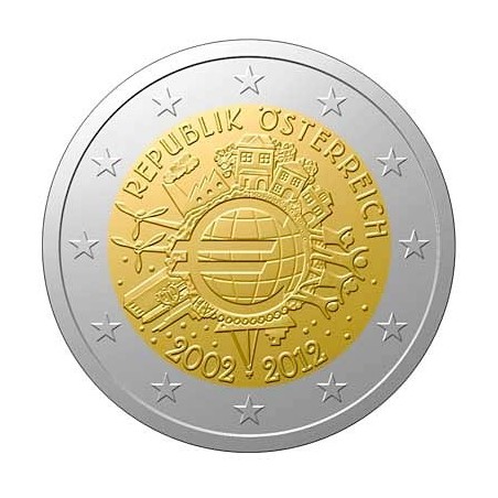 2 Euros commémorative Autriche 2012-10 ans de l'euro 2012
