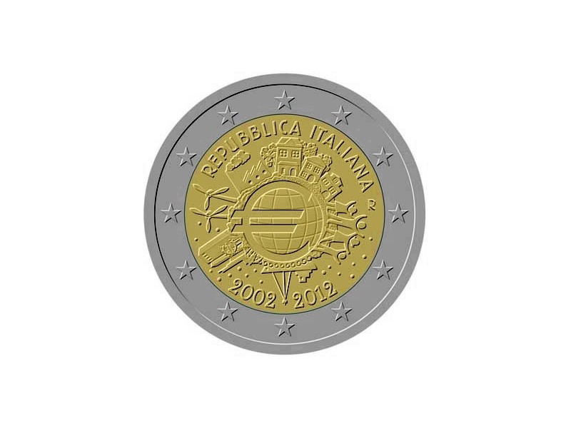 2 Euros com Italie - 10 ans de l'euro 2012