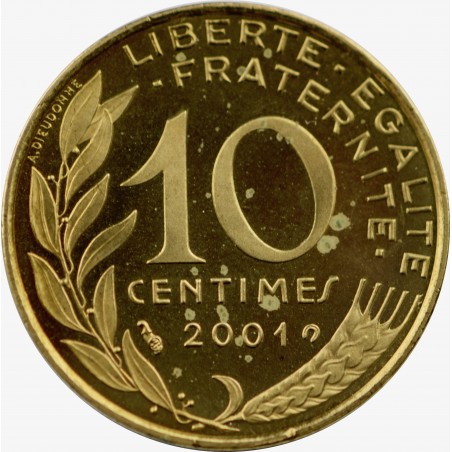 10 Centimes France Marianne -2001