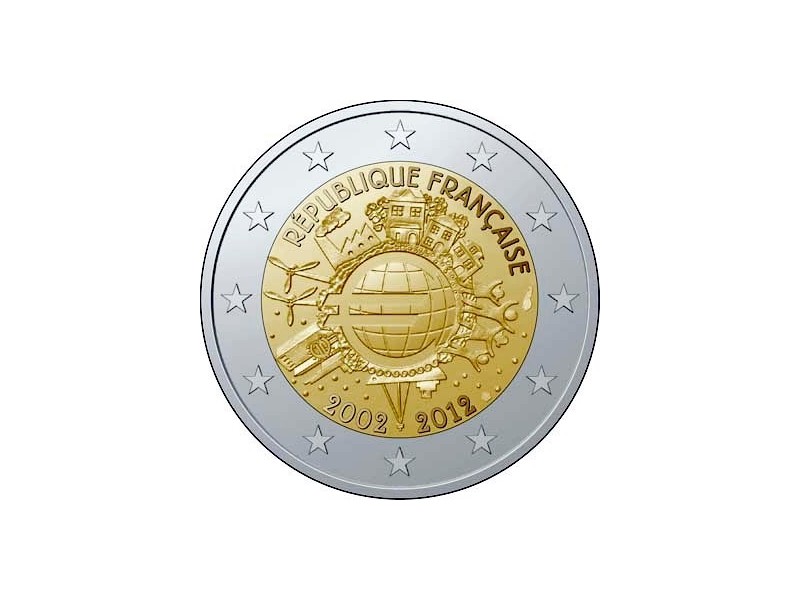 FRANCE pièce 2 Euros France 2012 -10 ans de l'euro 2012