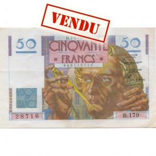 50 FRANCS FRANCE   7-06-1951  P. 80a  BILLET TTB+   VF+