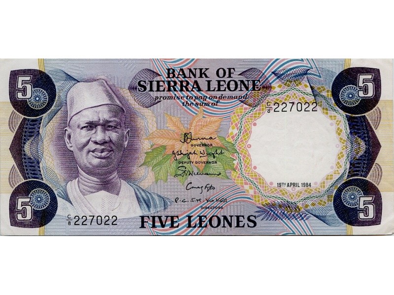 5 Leones Sierra Leone 1984 P-07f
