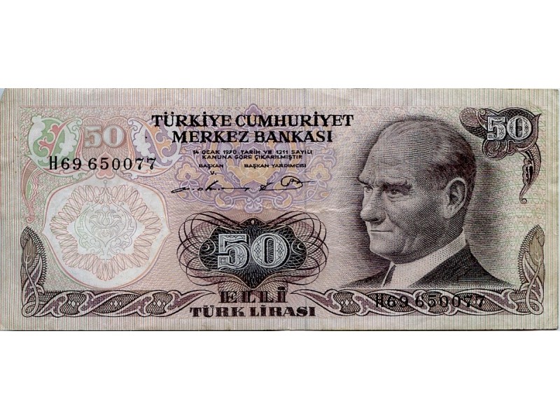 50 Lira Turquie 1970 P-188