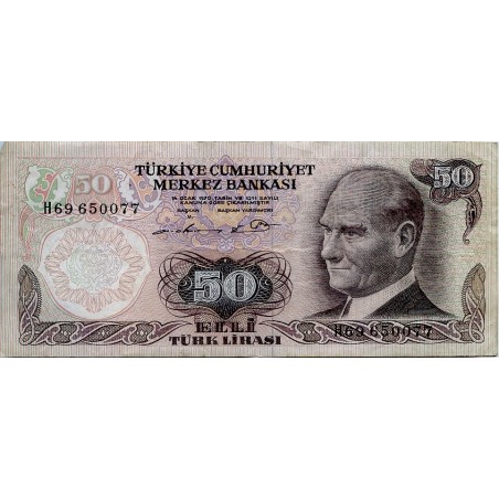 50 Lira Turquie 1970 P-188