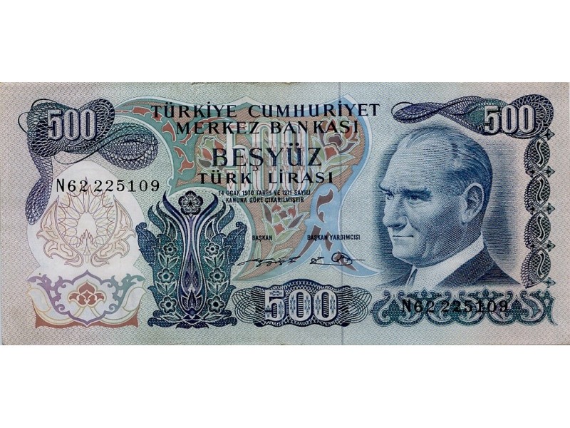 500 Lira Turquie 1974 P-190d