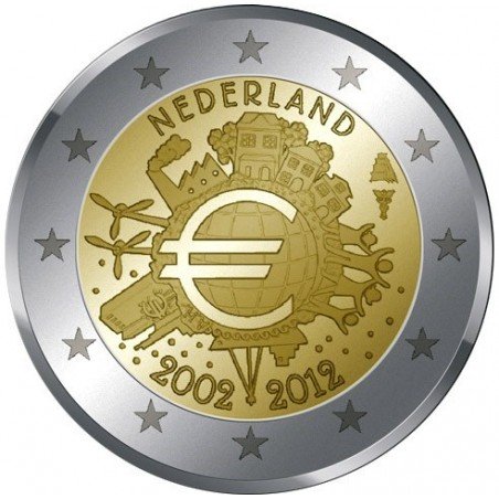 2 Euros com Pays- Bas - 10 ans de l'euro 2012