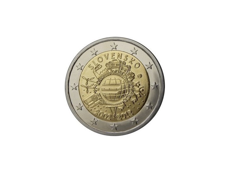 2 Euros com SLOVAQUIE - 10 ans de l'euro 2012