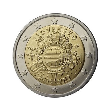 2 Euros com SLOVAQUIE - 10 ans de l'euro 2012