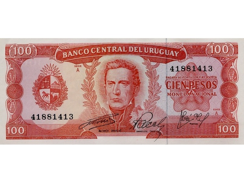 100 Pesos Uruguay (1967) P-47a
