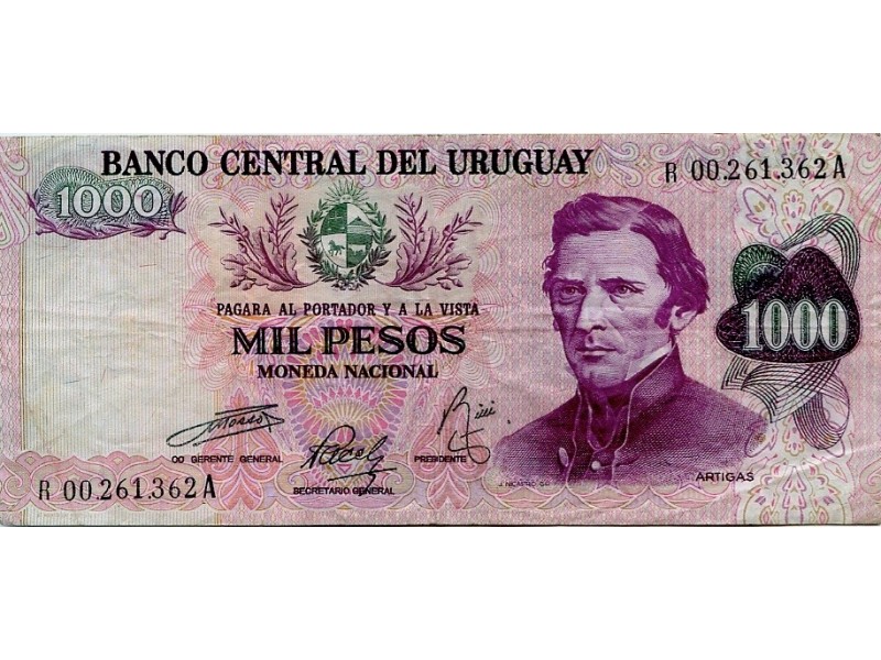 1000 Pesos Uruguay  (1974) P-52