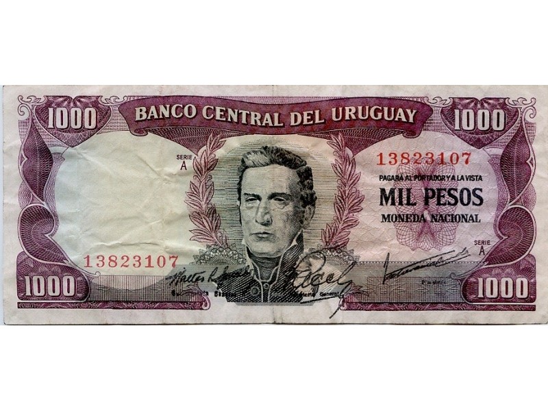 1000 Pesos Uruguay (1967) P-49a