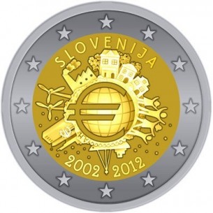 2 Euros com Slovénie - 10 ans de l'euro 2012