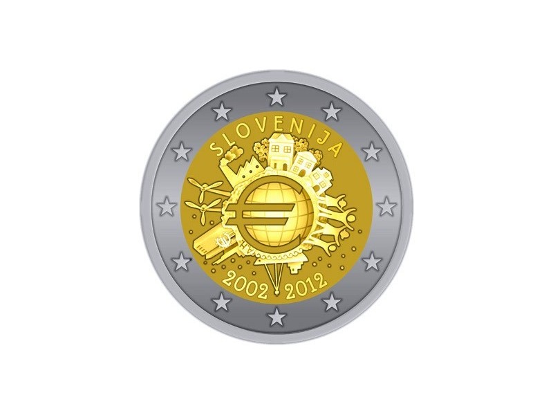 2 Euros com Slovénie - 10 ans de l'euro 2012