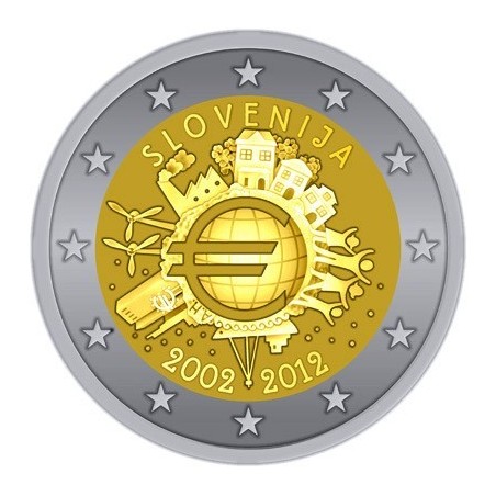 2 Euros com Slovénie - 10 ans de l'euro 2012