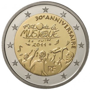 FRANCE pièce 2 Euros 2011 Fête de la musique