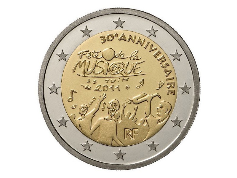 FRANCE pièce 2 Euros 2011 Fête de la musique
