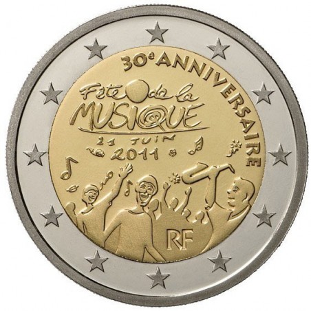 FRANCE pièce 2 Euros 2011 Fête de la musique