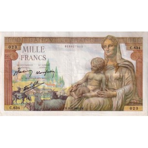 1000 Francs DÉESSE DÉMÉTER FRANCE 1942 F.39.3