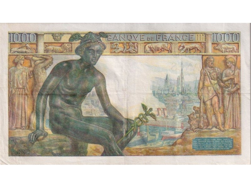 1000 Francs DÉESSE DÉMÉTER FRANCE 1942 F.39.3