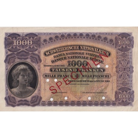 1000 Francs Spécimen SUISSE 1910 P.8s