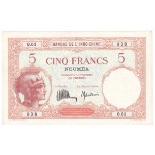 5 Francs NOUVELLE CALÉDONIE 1936 P.36b