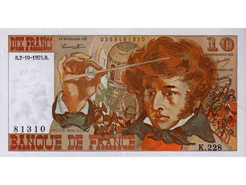 10 Francs BERLIOZ FRANCE 1975 F.63.13