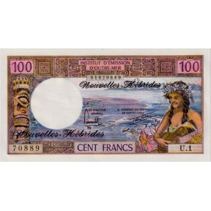 100 Francs NOUVELLES HÉBRIDES 1977 P.18d